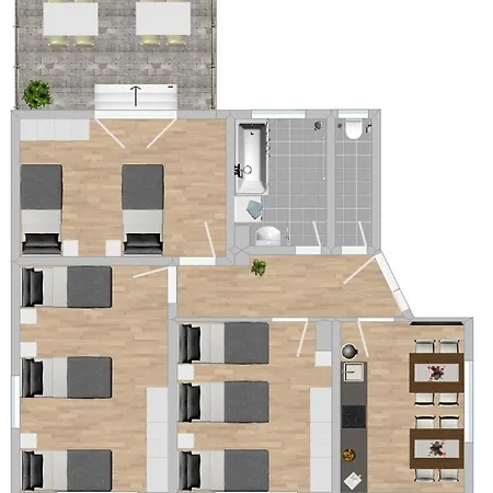 Apartman Sad901 Grosse Monteurwohnung Uebergangswohnung *